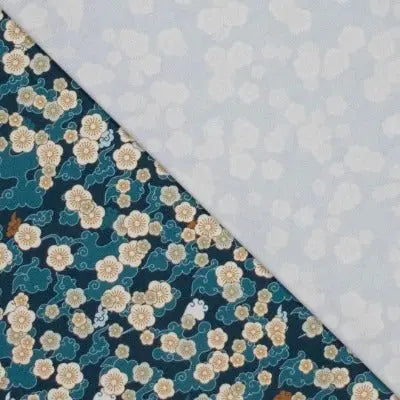 TRICOT PL/EA YOGA SPORT FLEUR- Bleu - La boite à tissus