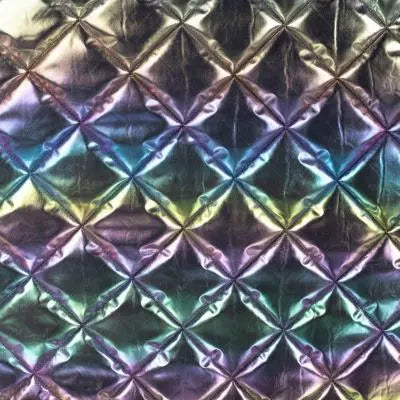 Tissu doudoune matelassé métallisé Kayra -multicolore - La boite à tissus