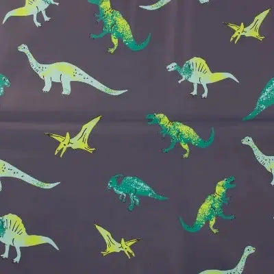 Tissu toile imperméable pour ciré - Dino fond jeans - La boite à tissus