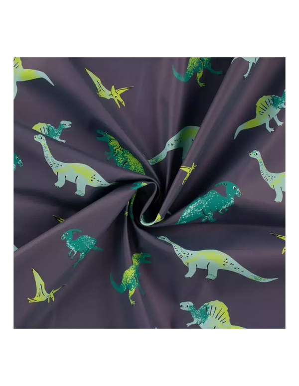Tissu toile imperméable pour ciré - Dino fond jeans - La boite à tissus