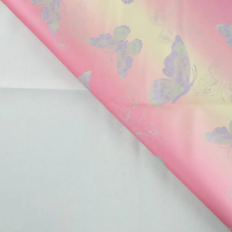 Tissu toile imperméable pour ciré - Papillons Lilas-Aqua - La boite à tissus