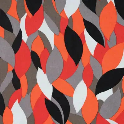 Twill de viscose feuilles - Rouge - La boite à tissus