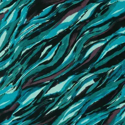 Twill de viscose vagues - Pétrol - La boite à tissus