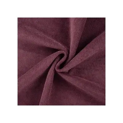 Velours côtelé stretch lavé- Aubergine - La boite à tissus