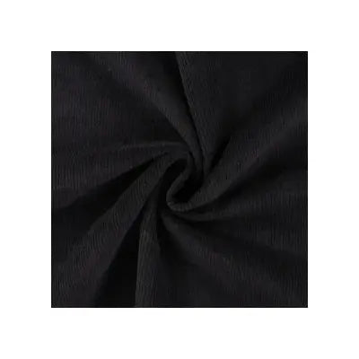 Velours côtelé stretch lavé- Noir - La boite à tissus