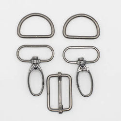 Set d'accessoires de sac 5 pièces 30 mm - Métallique argenté - La boite à tissus
