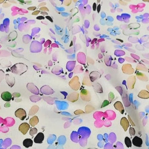 Popeline fleurs digital-Mauve