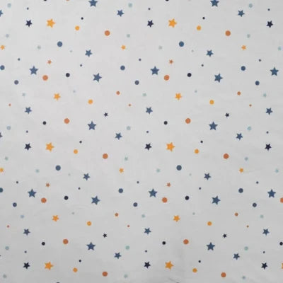 Jersey flanelle imprimé-Étoiles et pois gris