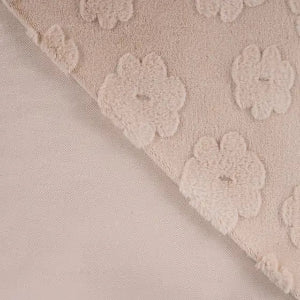 Fausse fourrure fleurs hyper douce -sable