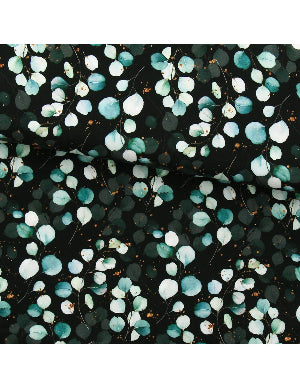 Popeline de Viscose -RADIANCE DIGITAL EUCALYPTUS - Noir