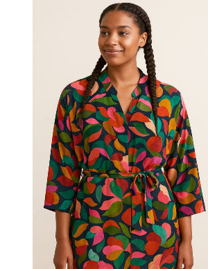 Tissu viscose fantaisie - Abigael noir et multicolore