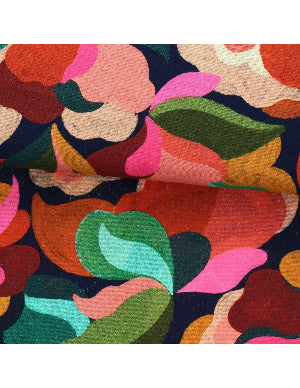 Tissu viscose fantaisie - Abigael noir et multicolore