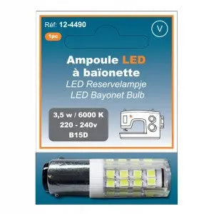 Ampoule led à baionnette - 3.5watt/6000k 220-240v - b15d - La boite à tissus