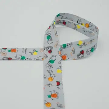 Biais Jolly bio gris  30 mm - La boite à tissus