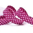 Biais à pois framboise 18 mm - La boite à tissus