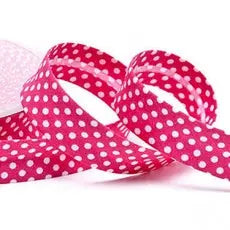 Biais à pois fuchsia 18 mm - La boite à tissus