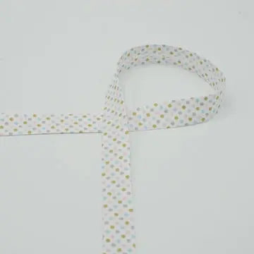 Biais à pois multi 18 mm fond écru - La boite à tissus
