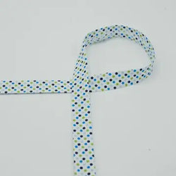 Biais à pois multi 18 mm fond écru v5 - La boite à tissus