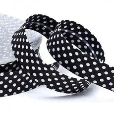 Biais à pois noir 18 mm - La boite à tissus