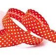 Biais à pois orange 18 mm - La boite à tissus