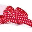 Biais à pois rouge 18 mm - La boite à tissus