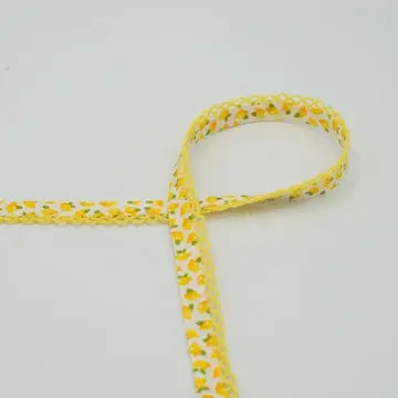 Biais décor fruits citron jaune - La boite à tissus