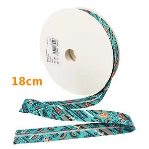 Biais ethnic bleu  100% coton 18mm - La boite à tissus