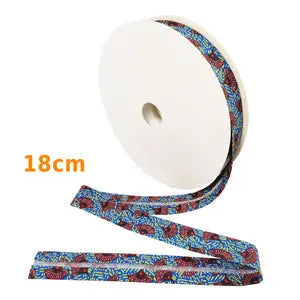 Biais ethnic bleu-terra 100% coton 18mm - La boite à tissus