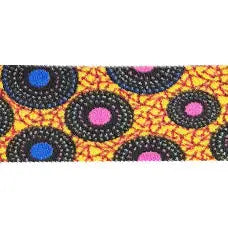 Biais ethnic  multi rose et bleu 100% coton 18mm - La boite à tissus