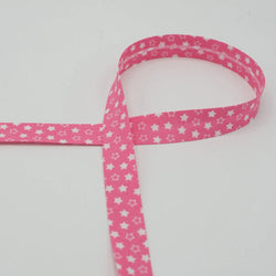 Biais étoiles fuchsia  18 mm - La boite à tissus