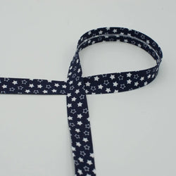 Biais étoiles marine 18 mm - La boite à tissus