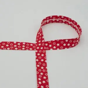 Biais étoiles rouge - La boite à tissus