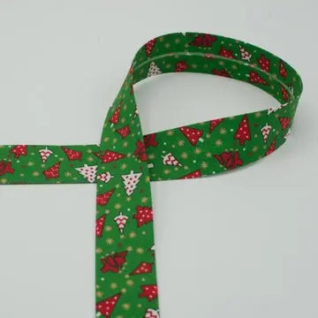 Biais sapin Noël vert 30 mm - La boite à tissus