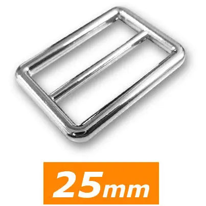 Boucle coulisse passant double finition inox 25 mm - La boite à tissus