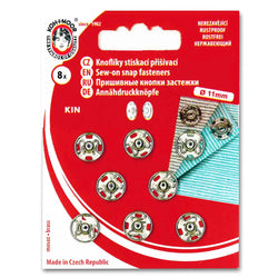 Bouton pression à coudre metal Argent  11 mm - La boite à tissus