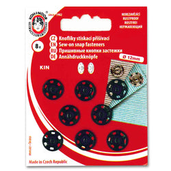 Bouton pression à coudre metal Noir  12 mm - La boite à tissus