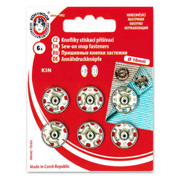 Bouton pression a coudre métal argent 16 mm - La boite à tissus