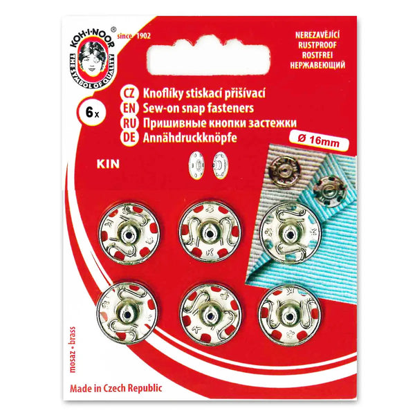 Bouton pression a coudre métal argent 16 mm - La boite à tissus