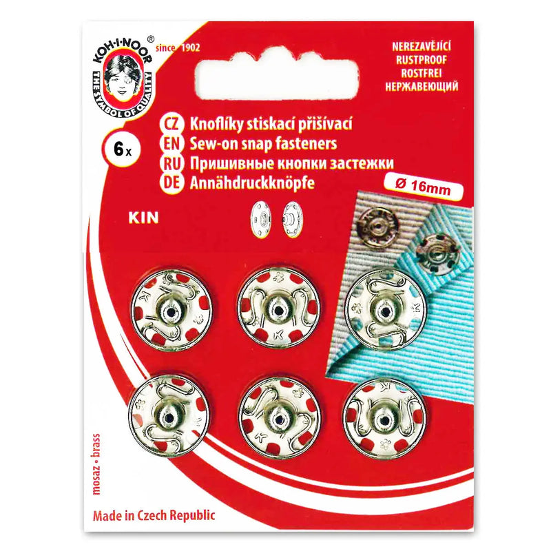 Bouton pression a coudre métal argent 16 mm - La boite à tissus