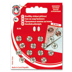 Boutons pression à coudre métal 9 mm Argent - La boite à tissus