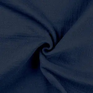 Double gaze jeans foncé - La boite à tissus