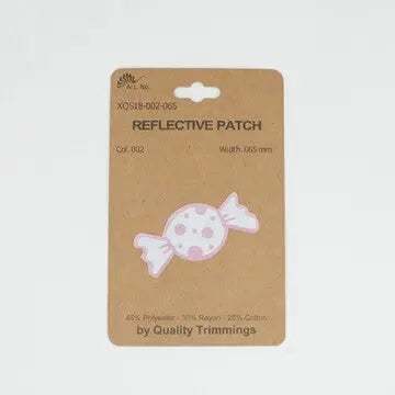 Ecusson réfléchissant bonbons rose 25X54 mm - La boite à tissus