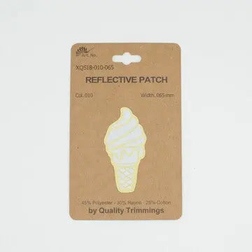 Ecusson réfléchissant crème glace jaune  57X29MM - La boite à tissus