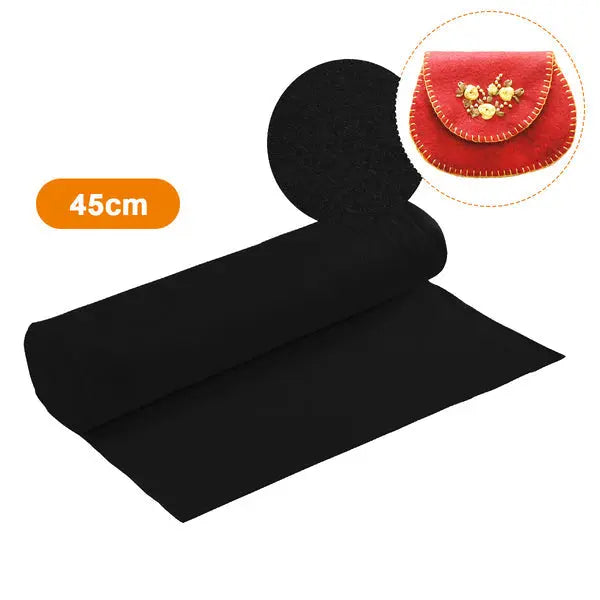 Feutrine fine 1 mm 100% polyester 45 cm  Noir - La boite à tissus