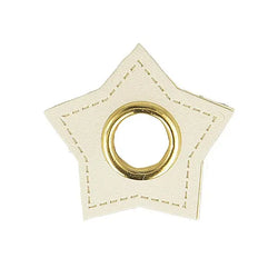 Oeillet sur cuir étoiles 4 pièces Blanc - La boite à tissus