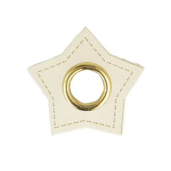 Oeillet sur cuir étoiles 4 pièces Blanc - La boite à tissus