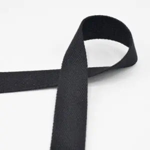 Sangle  coton pour sacs noir 30 mm - La boite à tissus