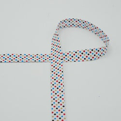 Biais à pois multi 18 mm fond écru v4 - La boite à tissus