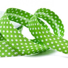 Biais à pois vert anis 18 mm - La boite à tissus